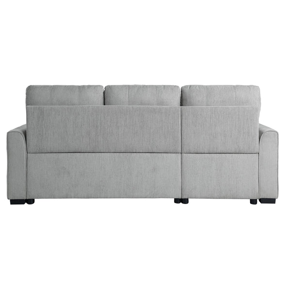 9402GRY*SC (2)2-Piece Reversible Sectional with Pull-out Bed and Hidden Storage - Luna Furniture