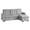 9402GRY*SC (2)2-Piece Reversible Sectional with Pull-out Bed and Hidden Storage - Luna Furniture