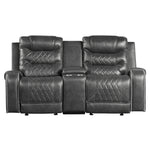 Putnam Gray Reclining Loveseat With Console