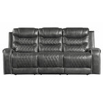 Putnam Gray Reclining Sofa With Drop Down Table