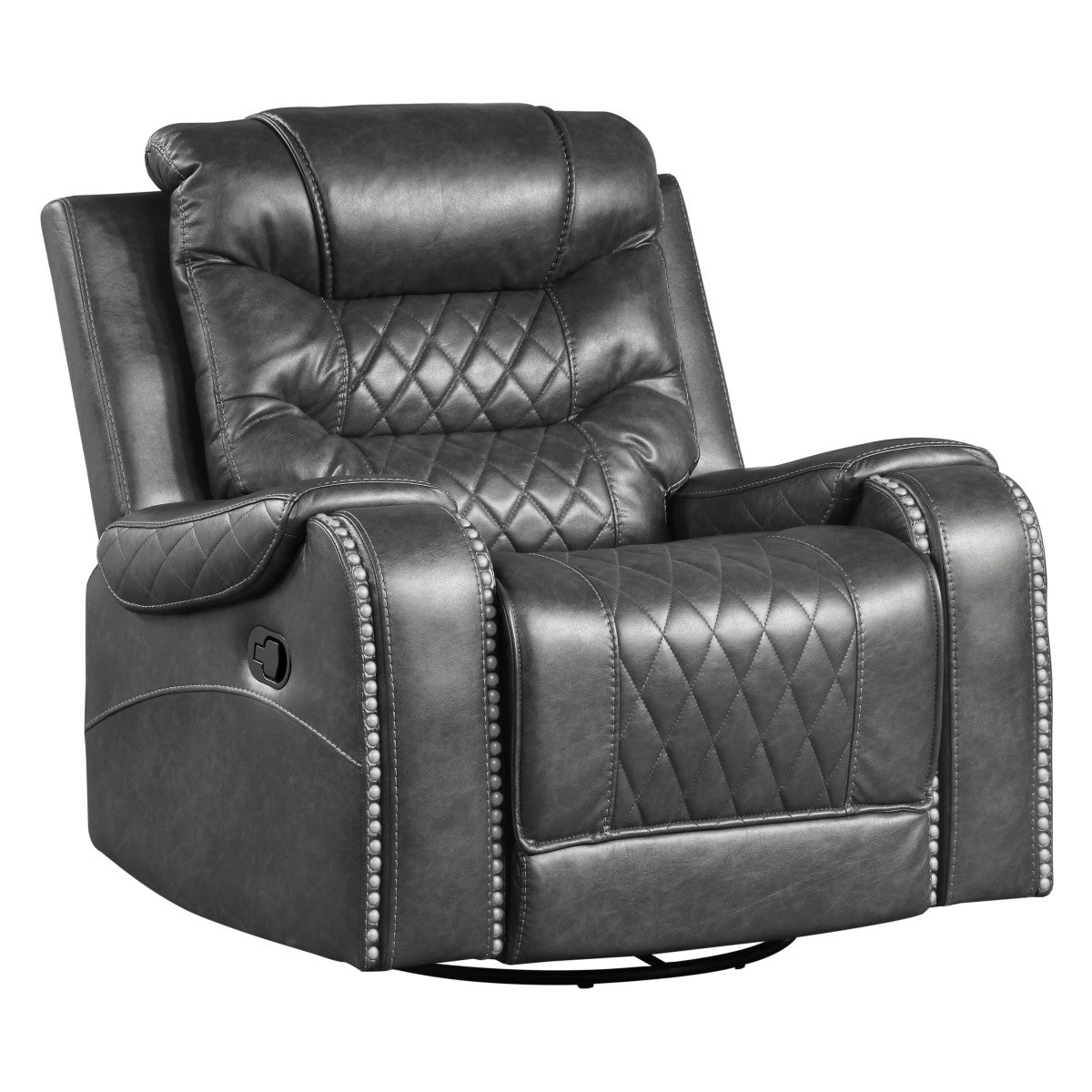 Putnam Gray Swivel Reclining Chair from Homelegance - Luna Furniture