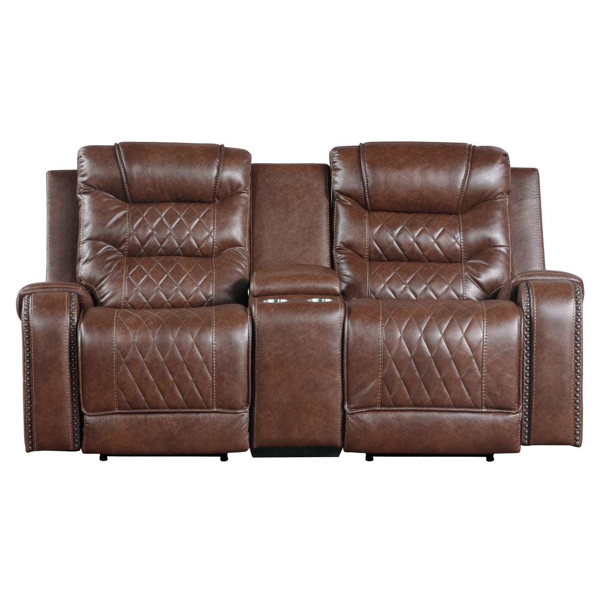 Putnam Brown Power Double Reclining Loveseat from Homelegance - Luna Furniture