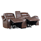 Putnam Brown Power Double Reclining Loveseat from Homelegance - Luna Furniture