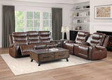 9405BR-3PW Power Double Reclining Sofa with Center Drop-Down Cup Holders, Receptacles and USB Ports - Luna Furniture