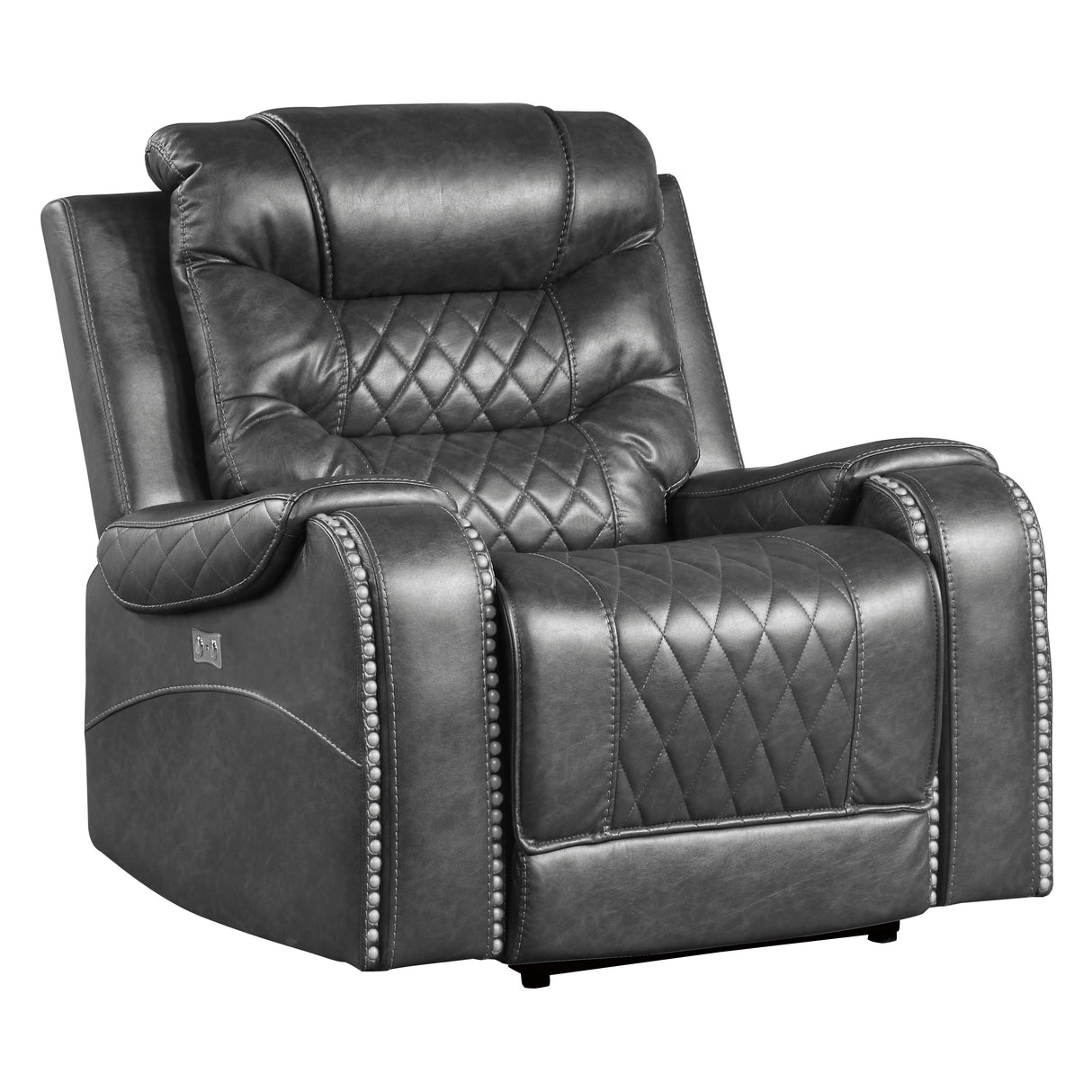 Putnam Gray Power Reclining Chair from Homelegance - Luna Furniture