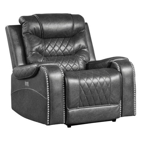 Putnam Gray Power Reclining Chair from Homelegance - Luna Furniture