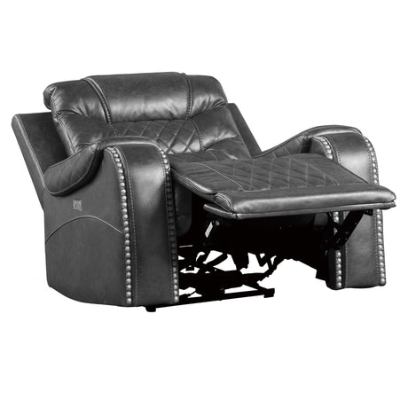 Putnam Gray Power Reclining Chair from Homelegance - Luna Furniture