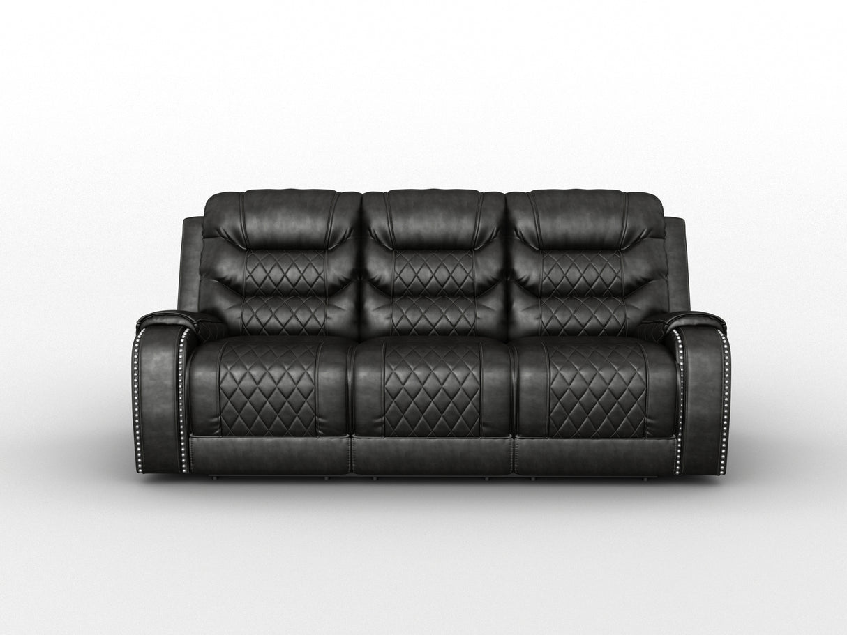 Putnam Gray Power Double Reclining Sofa from Homelegance - Luna Furniture