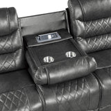 Putnam Gray Power Double Reclining Sofa from Homelegance - Luna Furniture