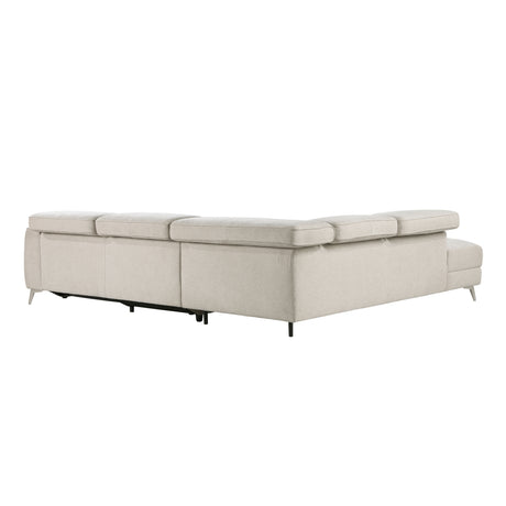 Bienvenue Beige 2-Piece Power Sectional with Right Chaise from Homelegance - Luna Furniture