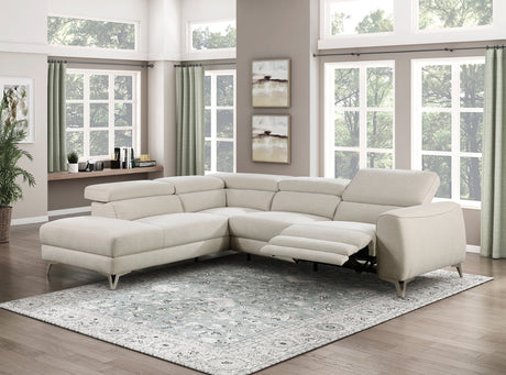Bienvenue Beige 2-Piece Power Sectional with Right Chaise from Homelegance - Luna Furniture