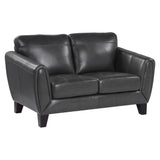 Spivey Dark Gray Leather Loveseat from Homelegance - Luna Furniture