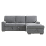 Morelia Gray RAF Storage Sleeper Sofa Chaise from Homelegance - Luna Furniture