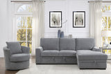 Morelia Gray RAF Storage Sleeper Sofa Chaise from Homelegance - Luna Furniture