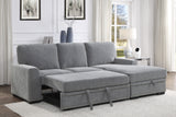 Morelia Gray RAF Storage Sleeper Sofa Chaise from Homelegance - Luna Furniture