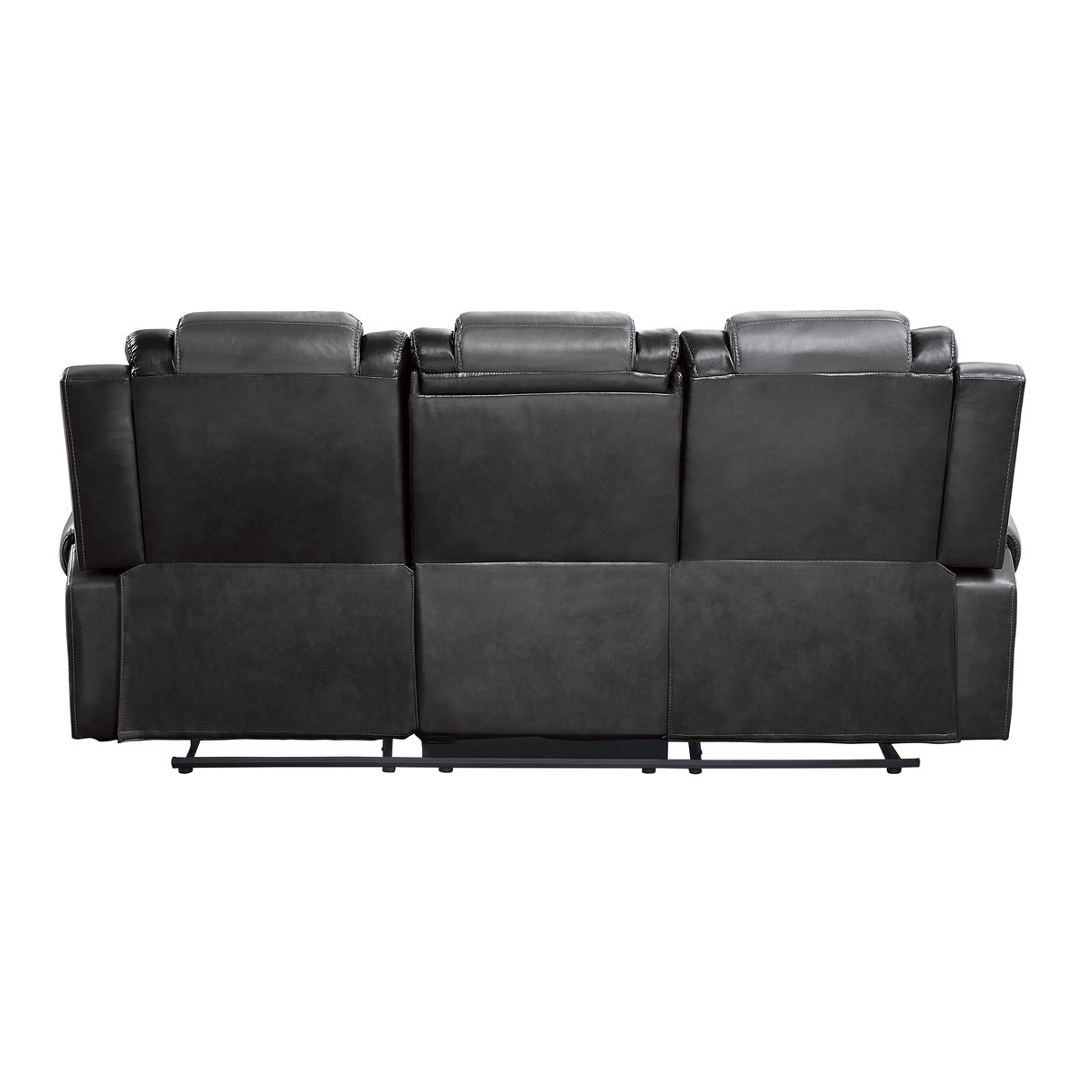 Briscoe Gray Reclining Sofa With Drop Down Table from Homelegance - Luna Furniture