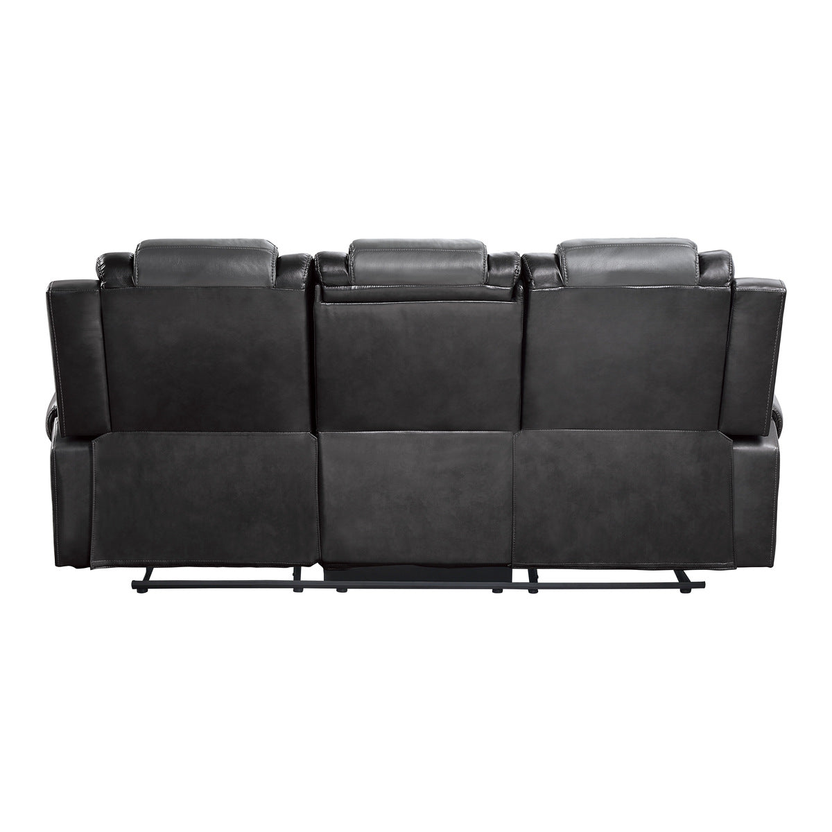 Briscoe Gray Reclining Sofa With Drop Down Table