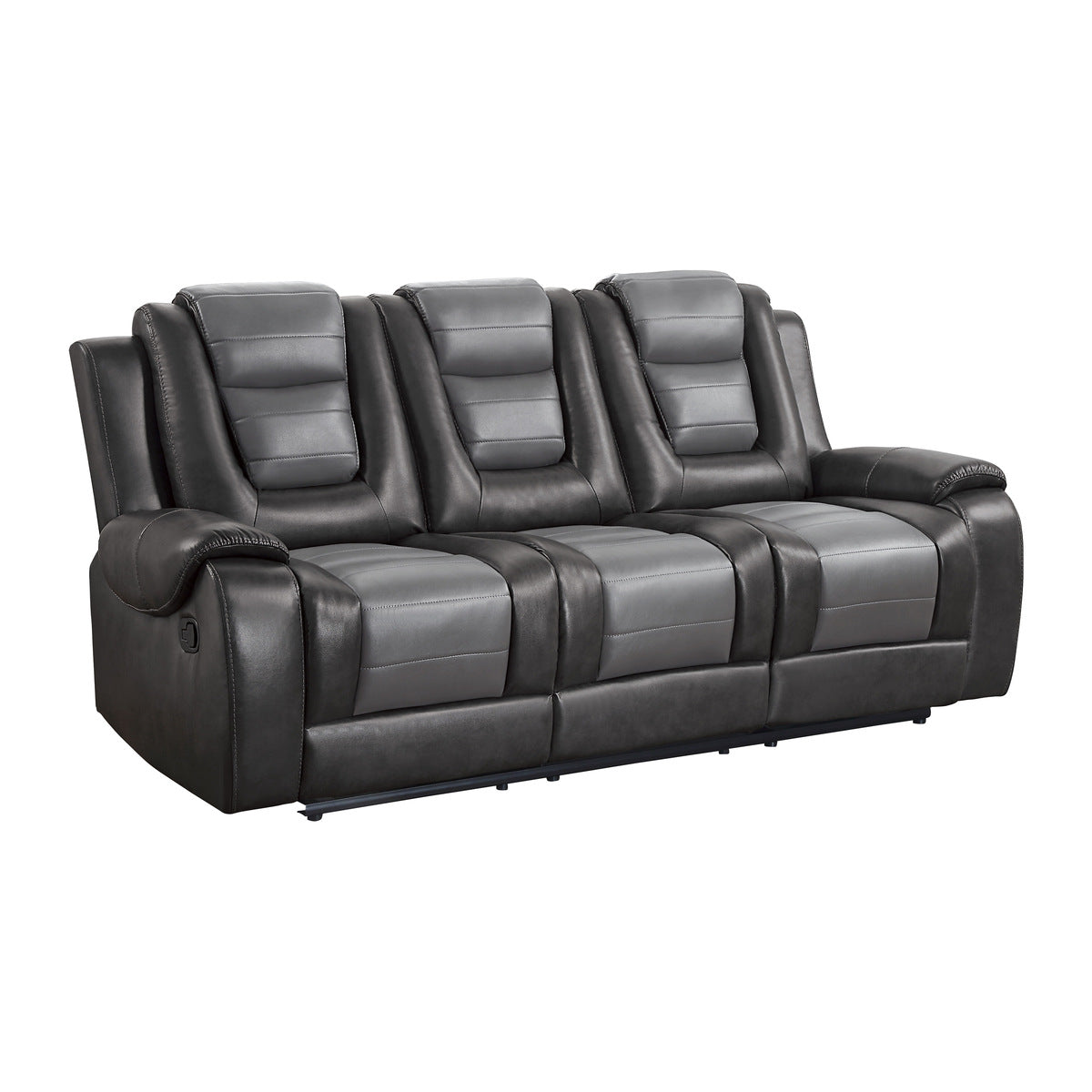 Briscoe Gray Reclining Sofa With Drop Down Table from Homelegance - Luna Furniture