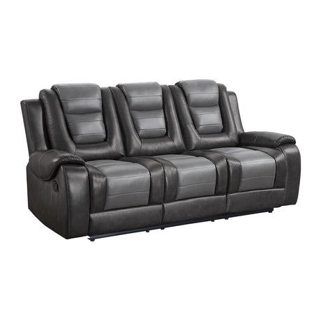 Briscoe Gray Reclining Sofa With Drop Down Table from Homelegance - Luna Furniture