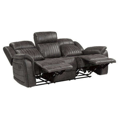 Centeroak Brownish Gray 2-Piece Double Reclining Set from Homelegance - Luna Furniture