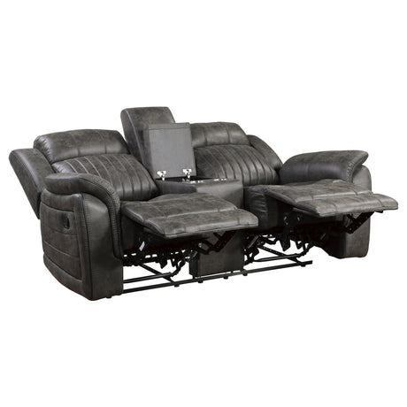 Centeroak Brownish Gray 2-Piece Double Reclining Set from Homelegance - Luna Furniture