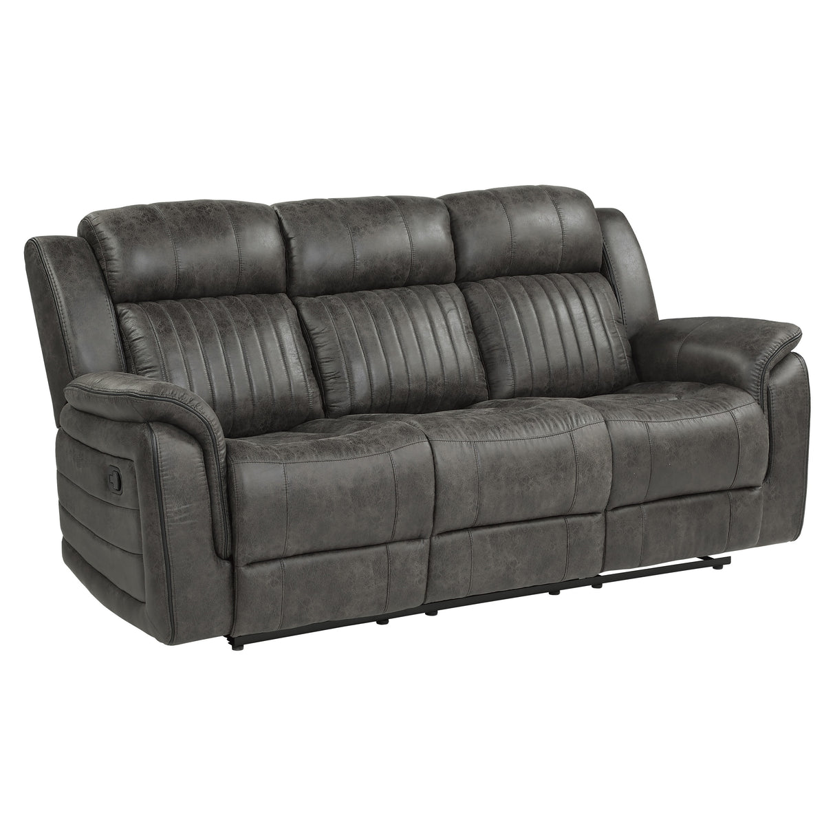 Centeroak Brownish Gray Double Reclining Sofa from Homelegance - Luna Furniture