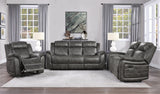 Centeroak Brownish Gray Double Reclining Sofa from Homelegance - Luna Furniture