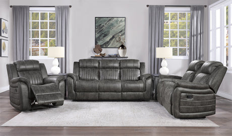 Centeroak Brownish Gray Double Reclining Sofa from Homelegance - Luna Furniture
