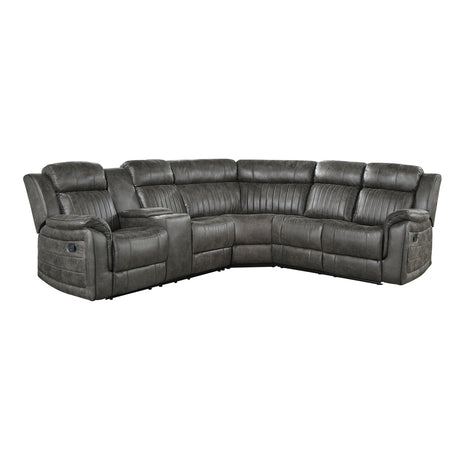 Centeroak Brownish Gray LAF Reclining Sectional from Homelegance - Luna Furniture