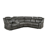 Centeroak Brownish Gray 3-Piece Reclining Sectional with Left Console from Homelegance - Luna Furniture