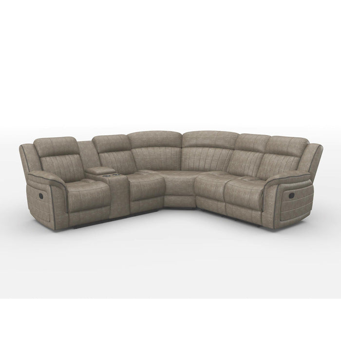 Centeroak Brownish Gray 3-Piece Reclining Sectional with Left Console from Homelegance - Luna Furniture
