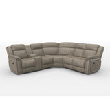 Centeroak Brownish Gray 3-Piece Reclining Sectional with Left Console from Homelegance - Luna Furniture