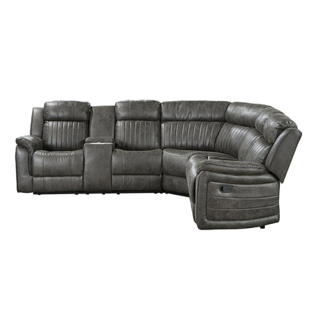 Centeroak Brownish Gray LAF Reclining Sectional from Homelegance - Luna Furniture