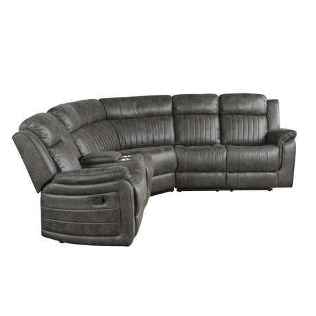 Centeroak Brownish Gray LAF Reclining Sectional from Homelegance - Luna Furniture