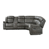 Centeroak Brownish Gray 3-Piece Reclining Sectional with Left Console from Homelegance - Luna Furniture