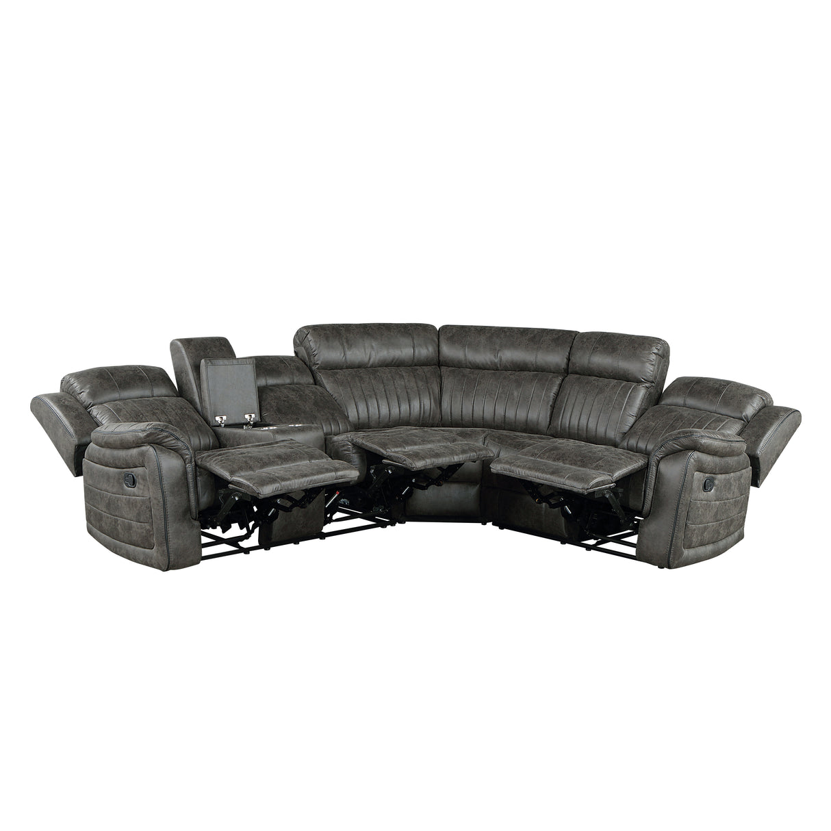9479BRG*SC (3)3-Piece Reclining Sectional with Left Console - Luna Furniture
