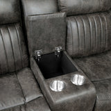 Centeroak Brownish Gray 3-Piece Reclining Sectional with Left Console from Homelegance - Luna Furniture