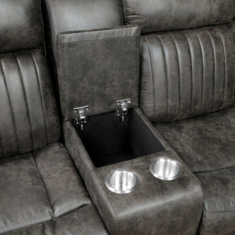 Centeroak Brownish Gray 3-Piece Reclining Sectional with Left Console from Homelegance - Luna Furniture