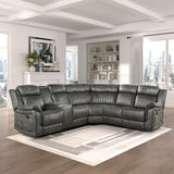 Centeroak Brownish Gray 3-Piece Reclining Sectional with Left Console from Homelegance - Luna Furniture