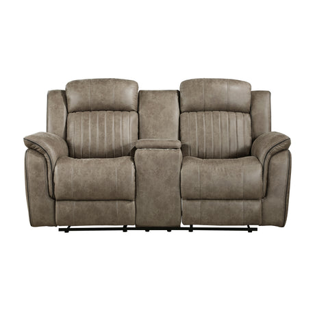 Centeroak Sandy Brown 2-Piece Double Reclining Set from Homelegance - Luna Furniture