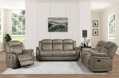 Centeroak Sandy Brown Double Reclining Sofa from Homelegance - Luna Furniture