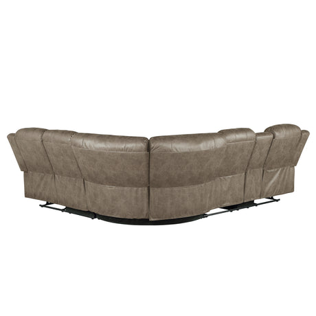 Centeroak Sandy Brown LAF Reclining Sectional from Homelegance - Luna Furniture