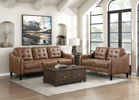 Mallory Brown Loveseat from Homelegance - Luna Furniture
