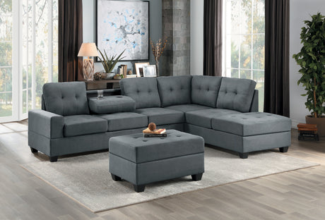 Maston Dark Gray Ottoman from Homelegance - Luna Furniture