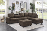 Maston Chocolate 2-Piece Reversible Sectional with Drop-Down Cup Holders and Storage Ottoman from Homelegance - Luna Furniture