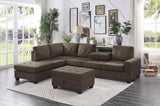 Maston Chocolate 2-Piece Reversible Sectional with Drop-Down Cup Holders and Storage Ottoman from Homelegance - Luna Furniture