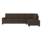 Maston Chocolate 2-Piece Reversible Sectional with Drop-Down Cup Holders and Storage Ottoman from Homelegance - Luna Furniture