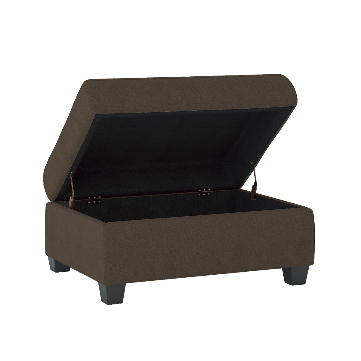 Maston Chocolate 2-Piece Reversible Sectional with Drop-Down Cup Holders and Storage Ottoman from Homelegance - Luna Furniture