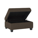 Maston Chocolate 2-Piece Reversible Sectional with Drop-Down Cup Holders and Storage Ottoman from Homelegance - Luna Furniture