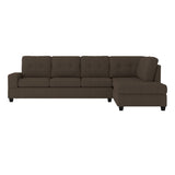 Maston Chocolate 2-Piece Reversible Sectional with Drop-Down Cup Holders from Homelegance - Luna Furniture